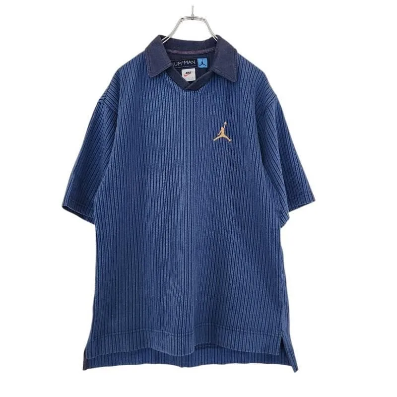 NIKE ナイキ 90s JUMPMAN 半袖 ポロシャツ ネイビー M