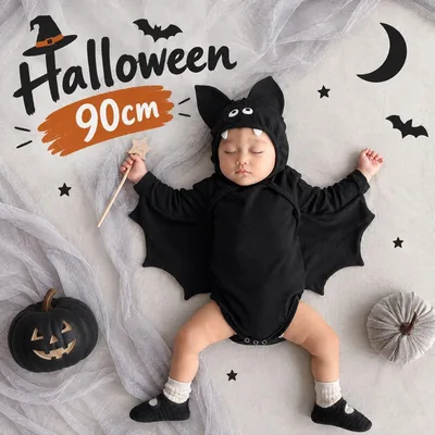 最安値 コウモリ 90 ハロウィン コスプレ 衣装 ロンパース コスチューム
