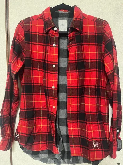 【希少】uniform experiment チェック ネルシャツ S赤黒