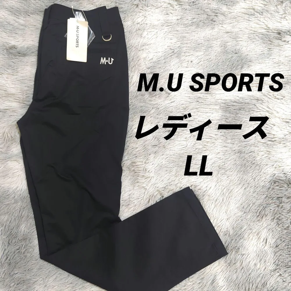 M.U SPORTS レディース ゴルフパンツ ブラック 黒 LL