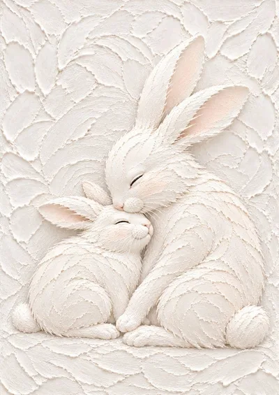 うさぎ 親子 アートパネル 絵画 インテリア