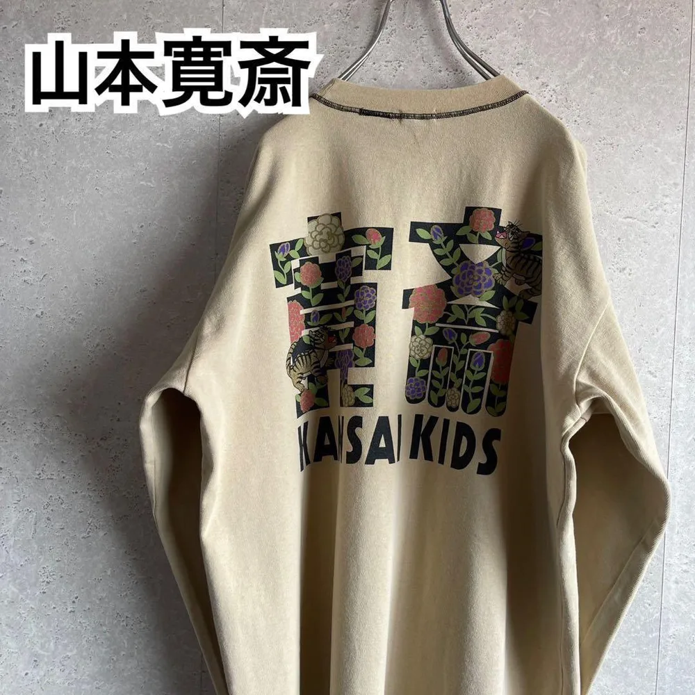 80s 90s オールド 山本寛斎 バックにビッグロゴ ロンT 長袖Tシャツ