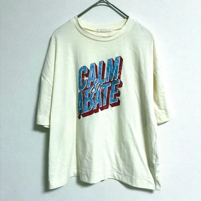 エヘカソポ ehka sopo ロゴプリント Tシャツ アイボリー フリーサイズ