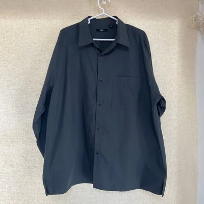 UNIQLO :C★ブロードオーバーサイズシャツ★ダークグリーン★XL