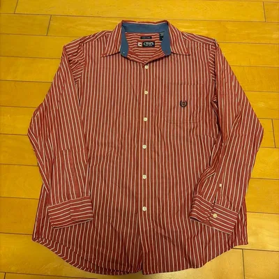 CHAPS ストライプシャツ レッド M