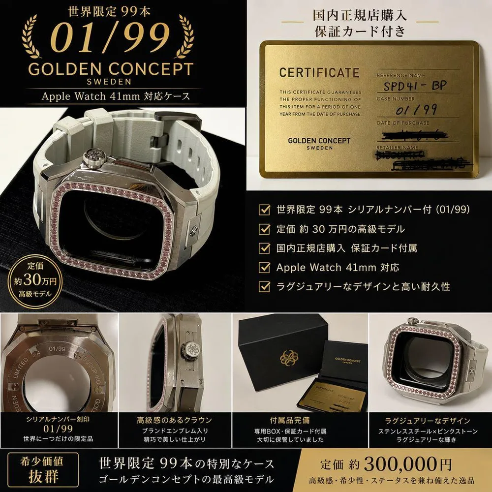 【シリアルナンバー01/99限定品】GOLDEN CONCEPT 41mmケース