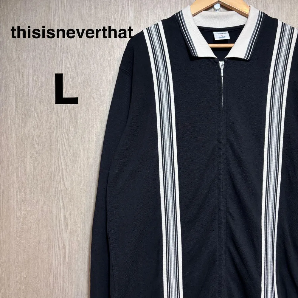 thisisneverthat ジャケット L ブラック 刺繍ロゴ