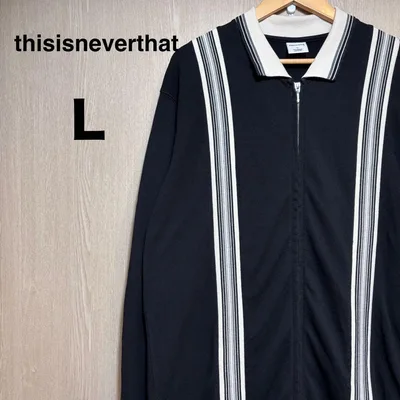 thisisneverthat ジャケット L ブラック 刺繍ロゴ