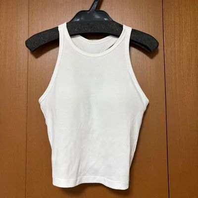 【一度のみ着用】【GU】ブラフィール アメリカンスリーブ タンクトップ S 白