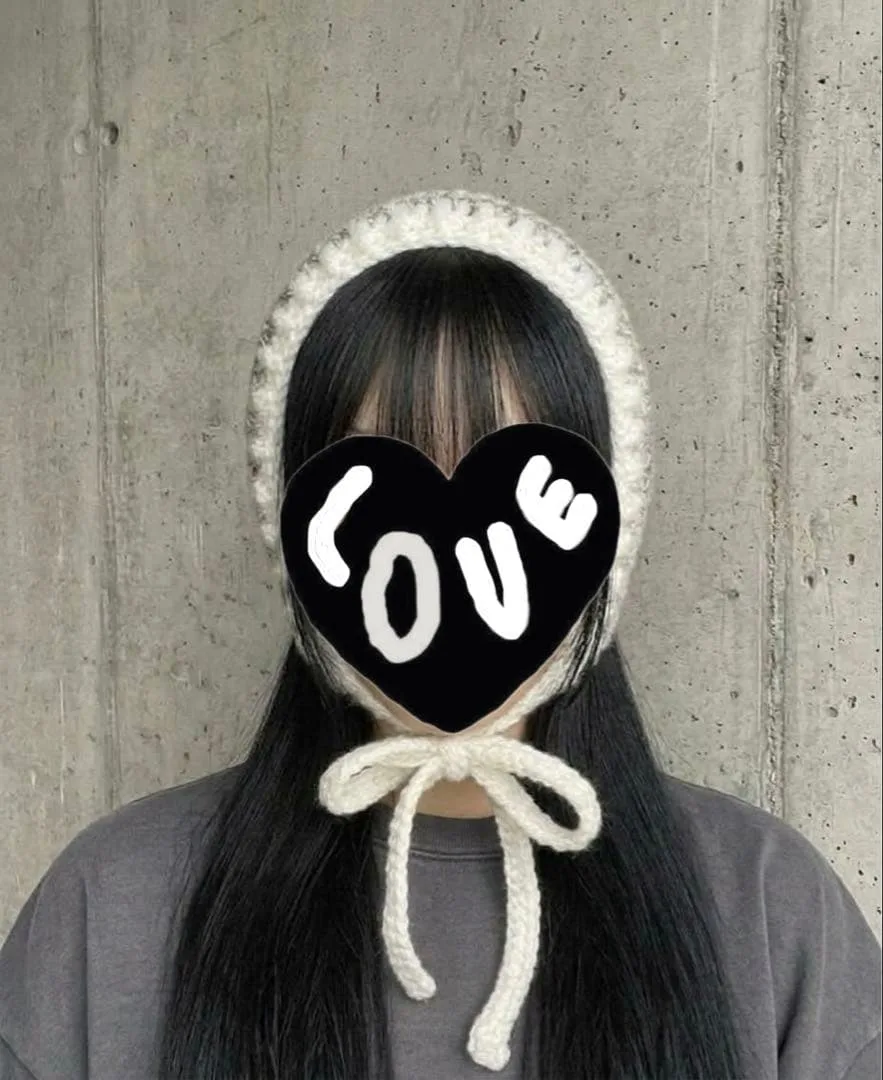 ボンネット バラクラバ ヘッドセット バブーシュカ かぎ編み ハンドメイド