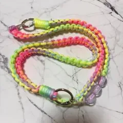スマホショルダー ストラップ レインボーカラー 3way パラコード
