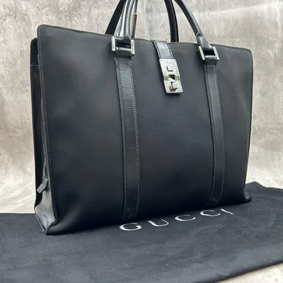 【美品】 グッチ ビジネスバッグ ジャッキー レザー ナイロン ブラック A4