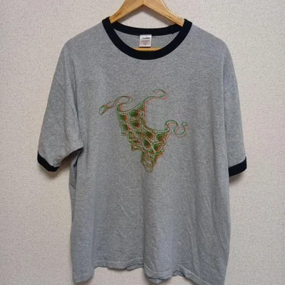 exodus リンガーTシャツ グレー ブラック Lサイズ