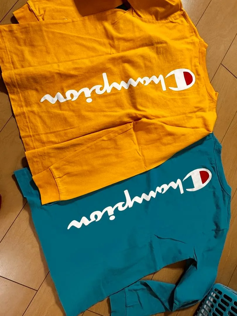 Champion 長袖Tシャツ 2枚セット イエロー ブルー S