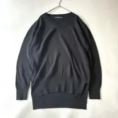 ラエフ ニット 長袖 毛カシミヤ 丈長め Vネック ゆったり S相当 ブラック