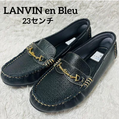 未使用✨ランバンオンブルー ローファー レザー ステッチ モカシン ブラック