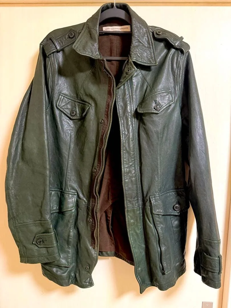 定価10万以上 レザージャケット ミリタリー カーキ xl ヴィンテージ