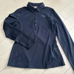 PUMA レディース ゴルフ 長袖ポロシャツ ブラック