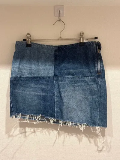 MOUSSY パッチワークデニムミニスカート