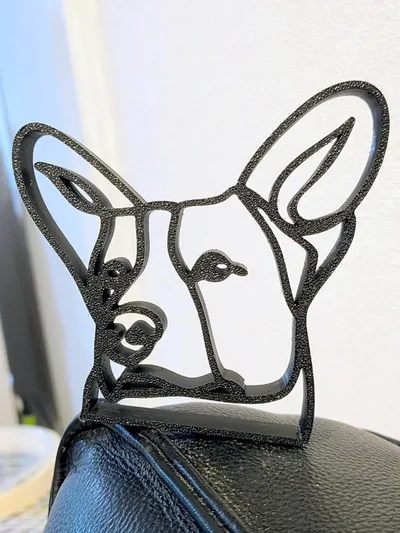 コーギー ラインアート 置物 オブジェ 3Dプリント 犬 インテリア