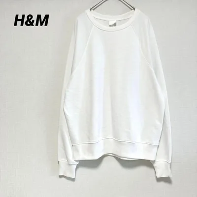 H&M 長袖 スウェット トレーナー レディース 白 ホワイト S