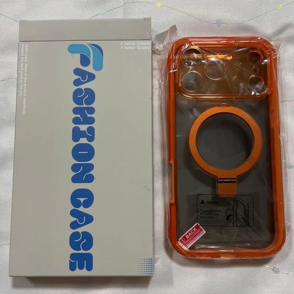 iPhone17ProMax用ケース全面保護 オレンジ