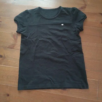 女の子用 ブラック 半袖Tシャツ