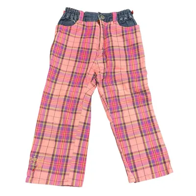 激レア mini-k 平成レトロ ピンク チェック柄 ロングパンツ 100cm