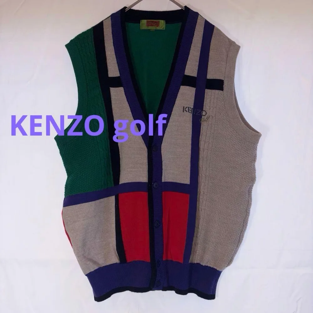 KENZO GOLF ニットベスト マルチカラー