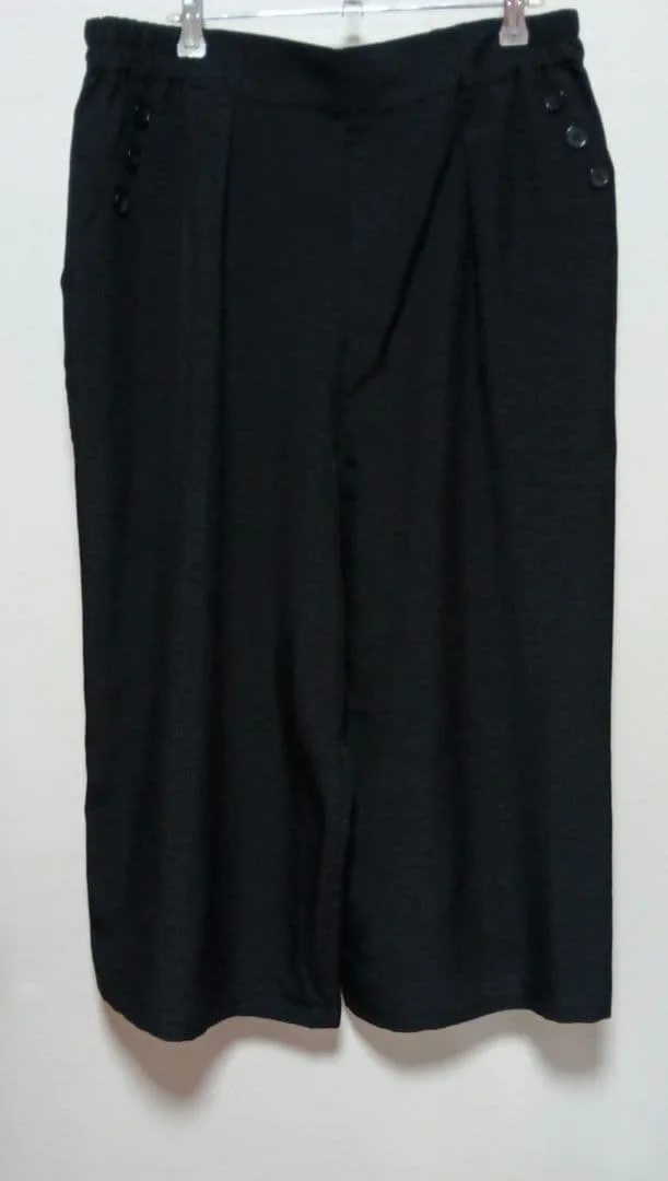 ワイドパンツ ブラック XXL ウエストゴム ゆったり シンプル
