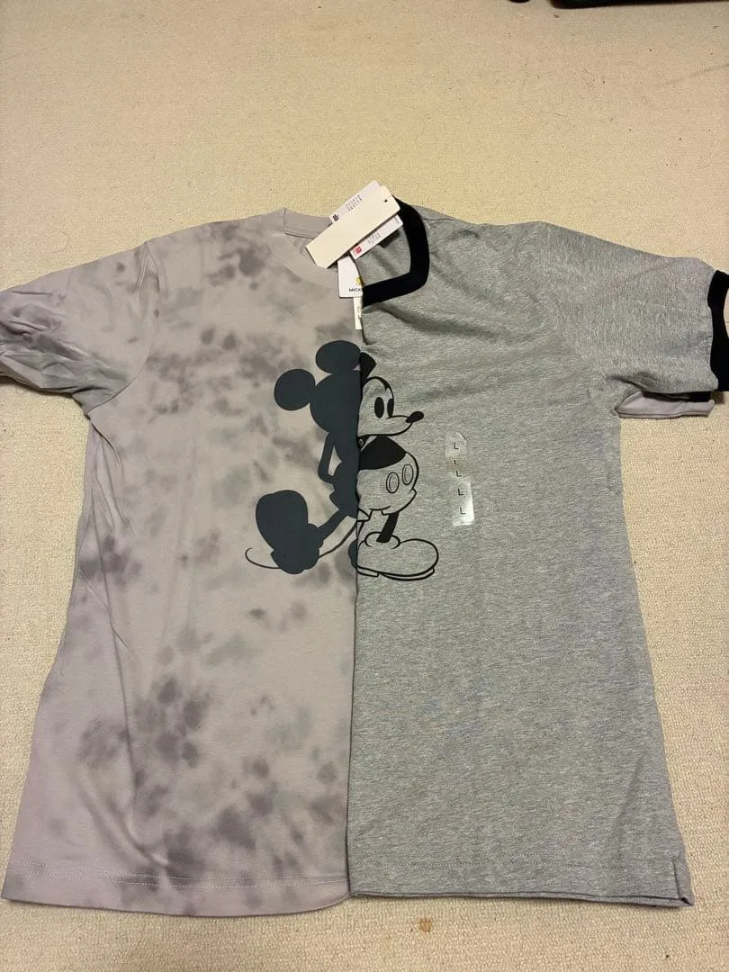 【新品タグ付】ユニクロ UT ミッキー スタンズ Tシャツ 2枚セット Lグレー