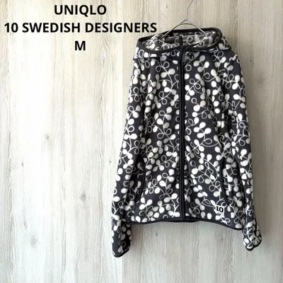 UNIQLO ユニクロ フリース フルジッパー 欧米風 ホワイト×グレー M