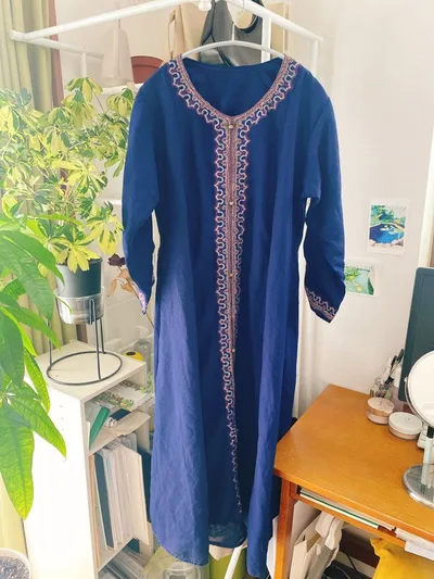 刺繍ロングワンピース