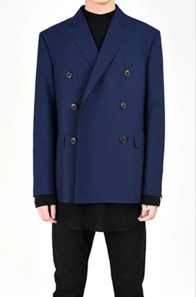 【美品】 LAD MUSICIAN 17AW ダブル ジャケット ネイビー