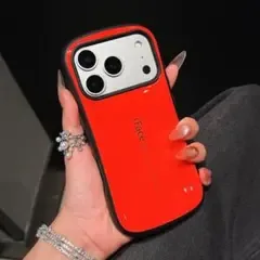 iPhone17 Pro Max ケース 赤 レッド 高級感 シンプル 耐衝撃