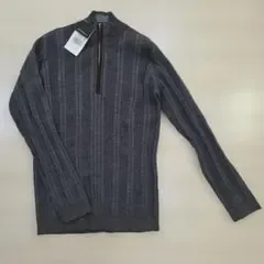 【新品】INTERMEZZO ハーフジップ ニット グレー M
