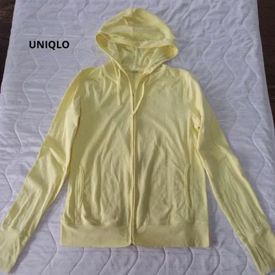 UNIQLO ユニクロ ジップアップパーカー 長袖 黄色 フード付きL