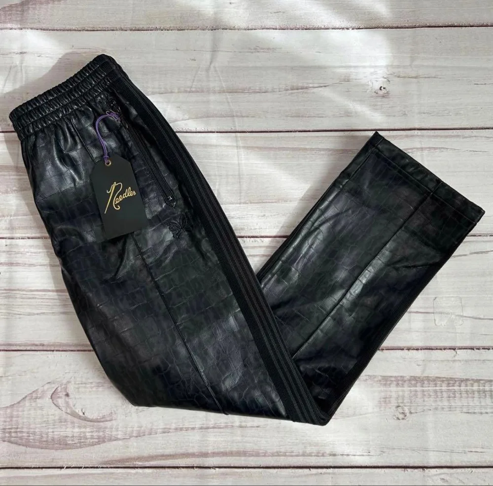 needles studious 別注 20aw レザー トラックパンツ ナロー