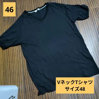 of on Vネック 半袖 カットソー ブラック 48サイズ