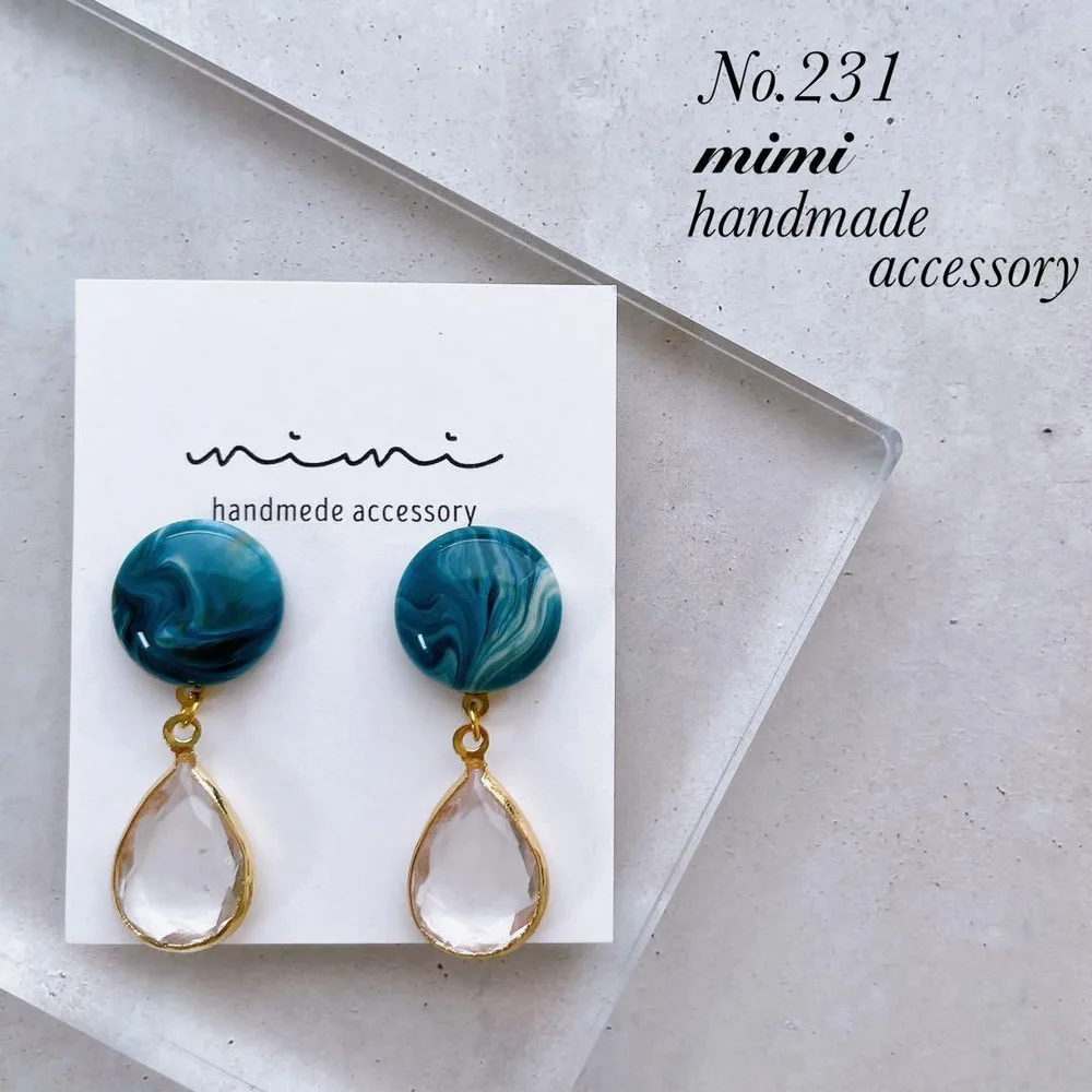 ハンドメイド ピアス 231 雫