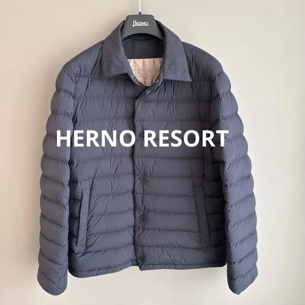 HERNO Resort シャツダウンジャケット ネイビー(46)