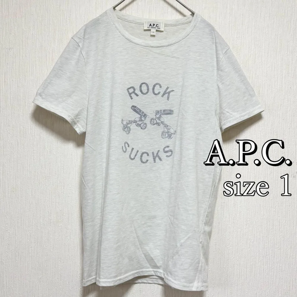 訳あり A.P.C. Tシャツ S相当 裏プリント 古着 半袖カットソー 夏服