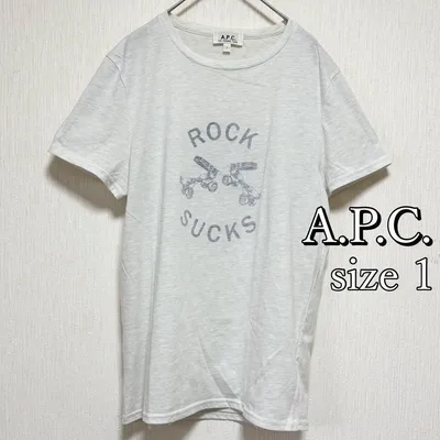 訳あり A.P.C. Tシャツ S相当 裏プリント 古着 半袖カットソー 夏服