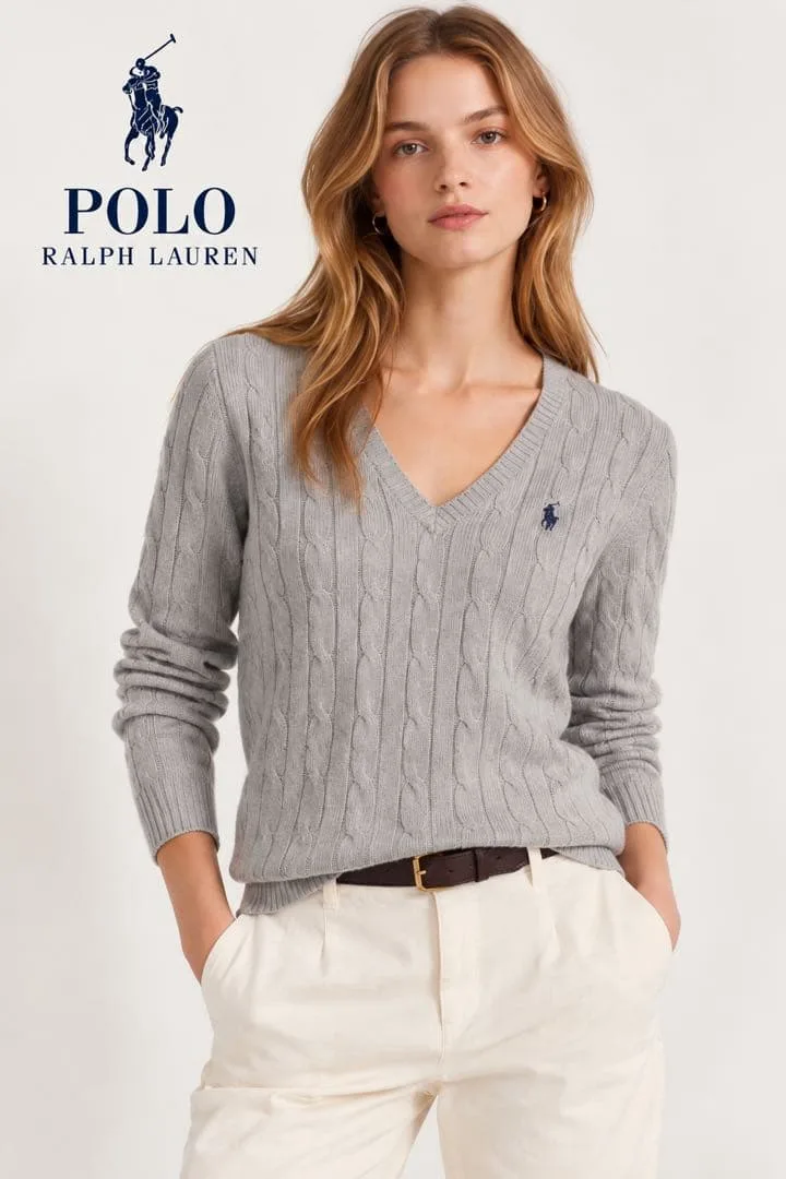 POLO RALPH LAUREN ケーブルニット Vネックセーター