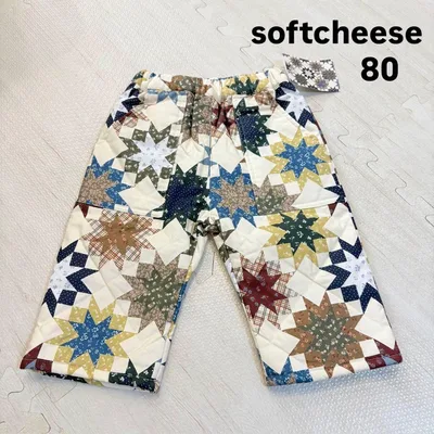 【新品】softcheese キルトパンツ パッチワーク しまむら 80cm