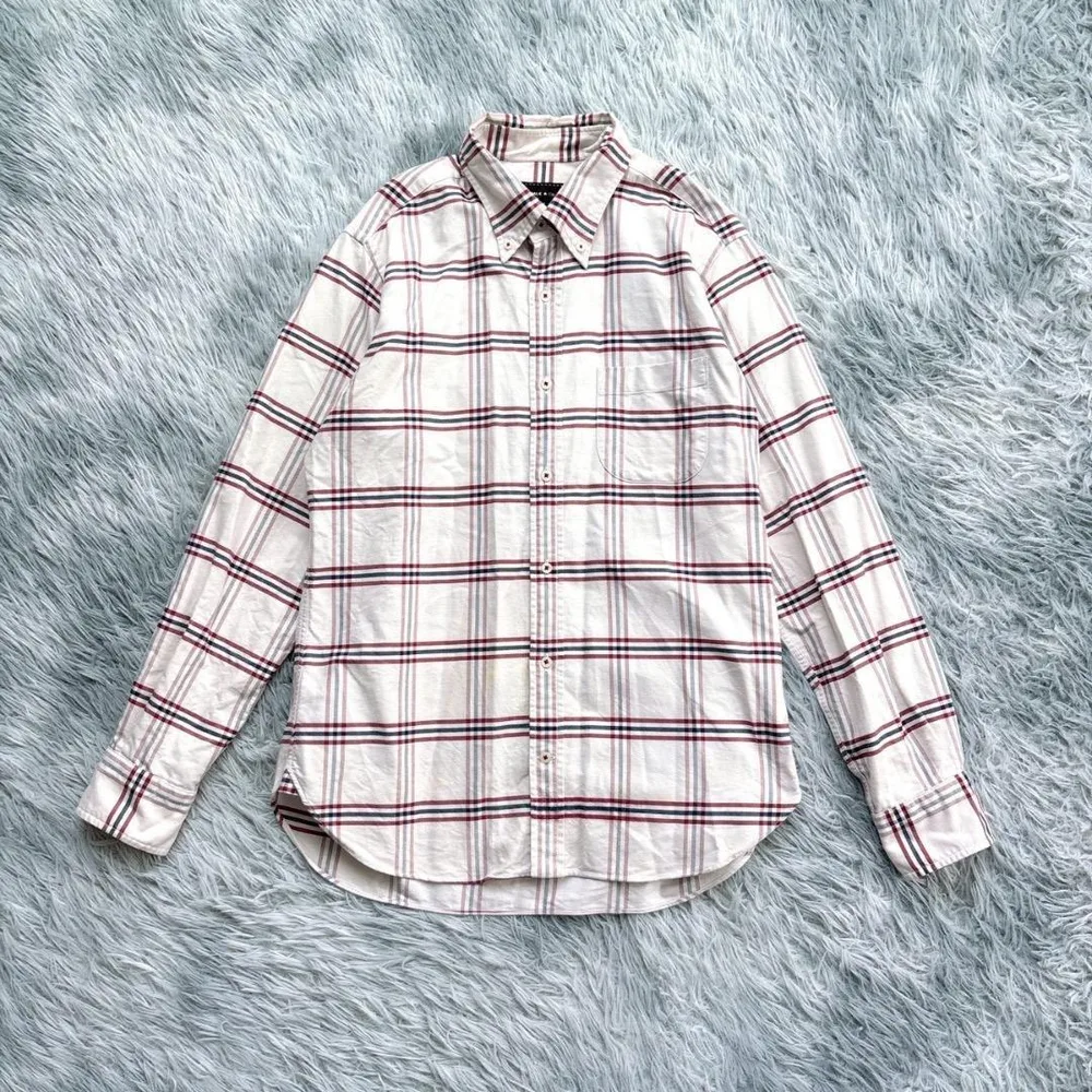 【MALE & Co.】チェック柄 ボタンダウンシャツ 長袖 オックスフォード