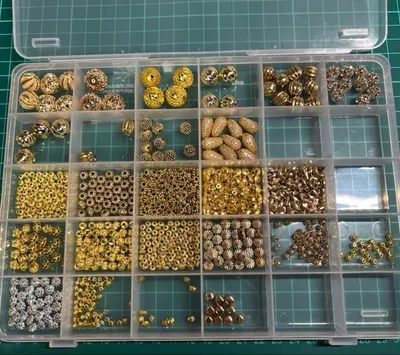 ゴールド系 メタルビーズ 大容量セット ハンドメイド アクセサリー資材