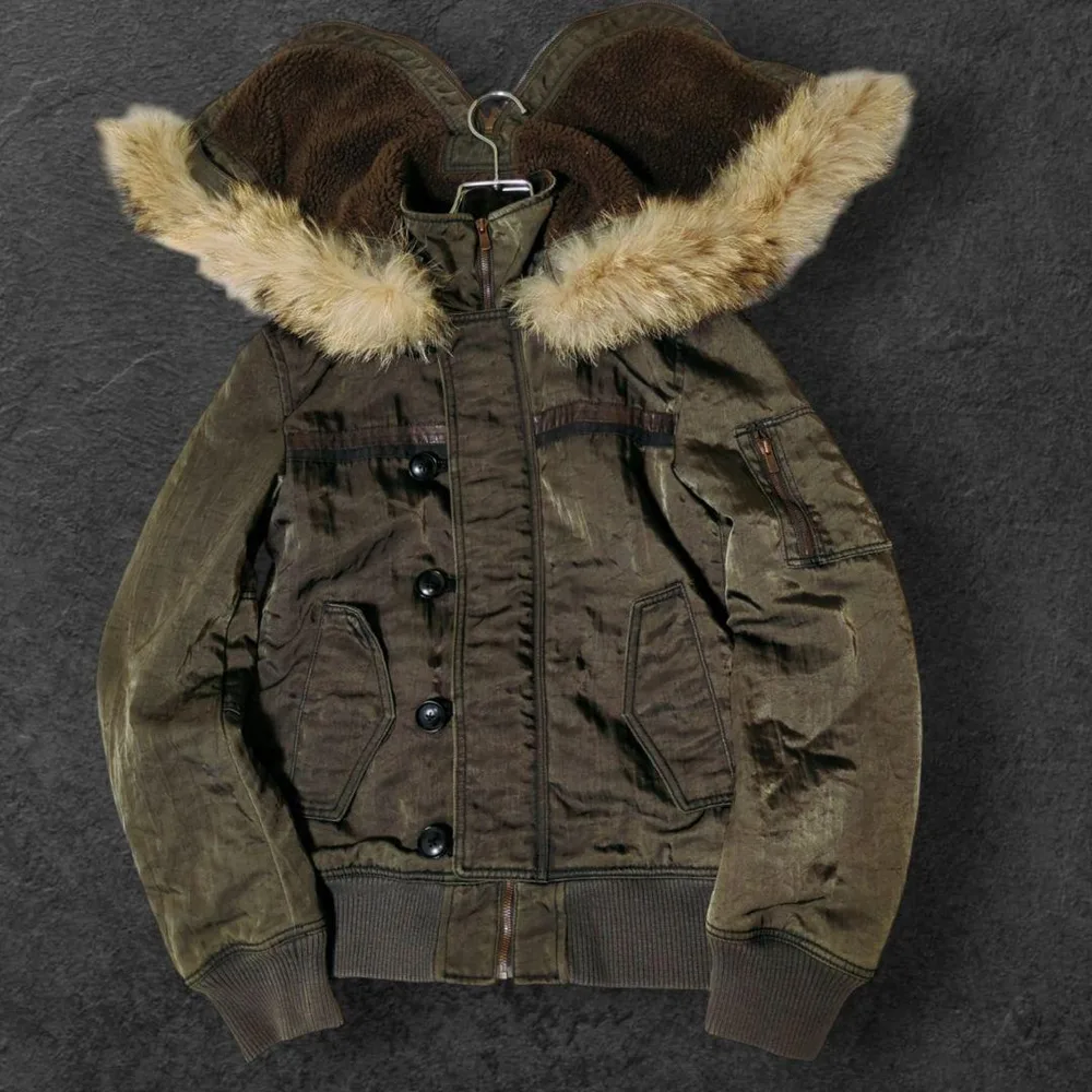 Gimmick FUR N-2BJACKET METALICKHAKI Y2K