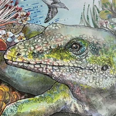 とかげのせかい 絵画 原画