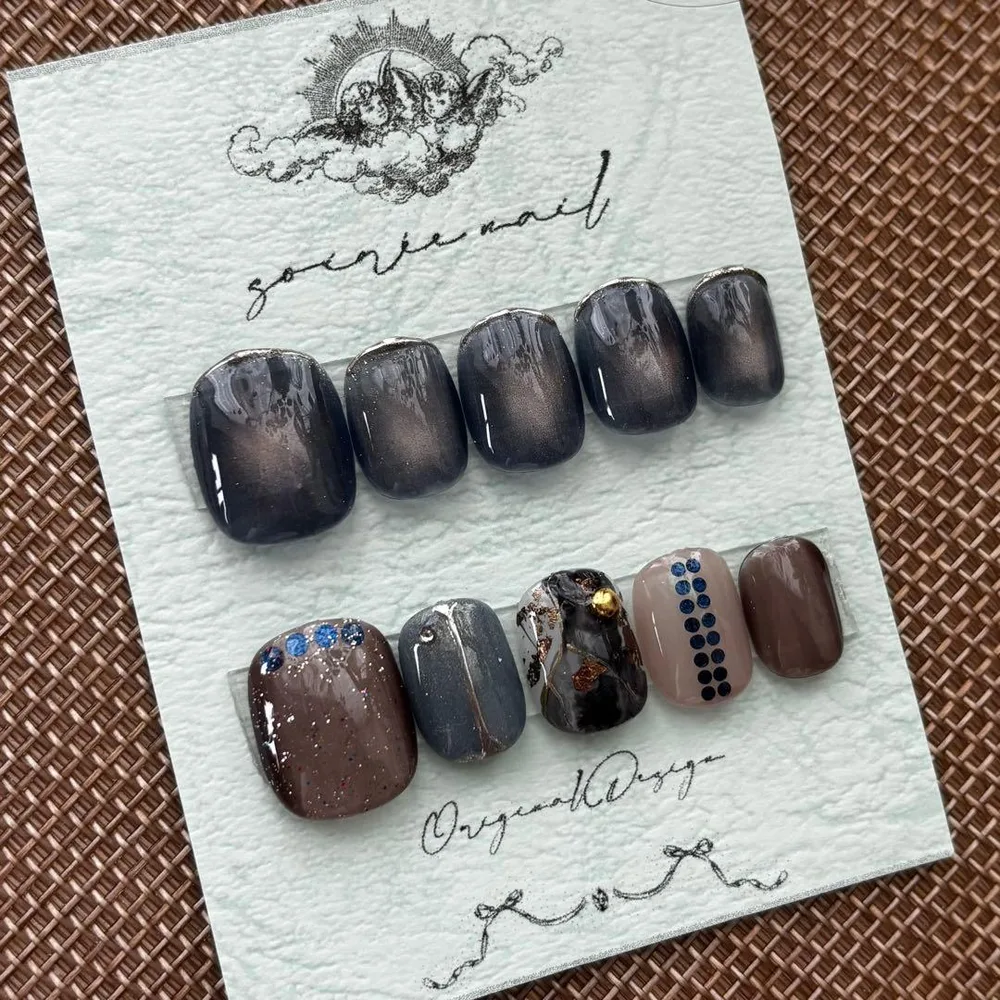 No.581 ネイルチップ マグネット ニュアンス 個性派《現品》